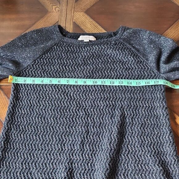 LOFT long sleeve‎ black shimmer sweater Medium - Picture 7 of 9